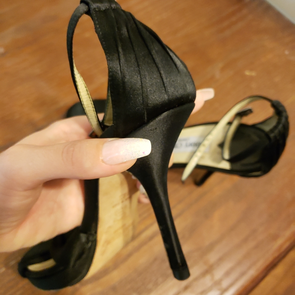 Jimmy choo satin strappy shoes